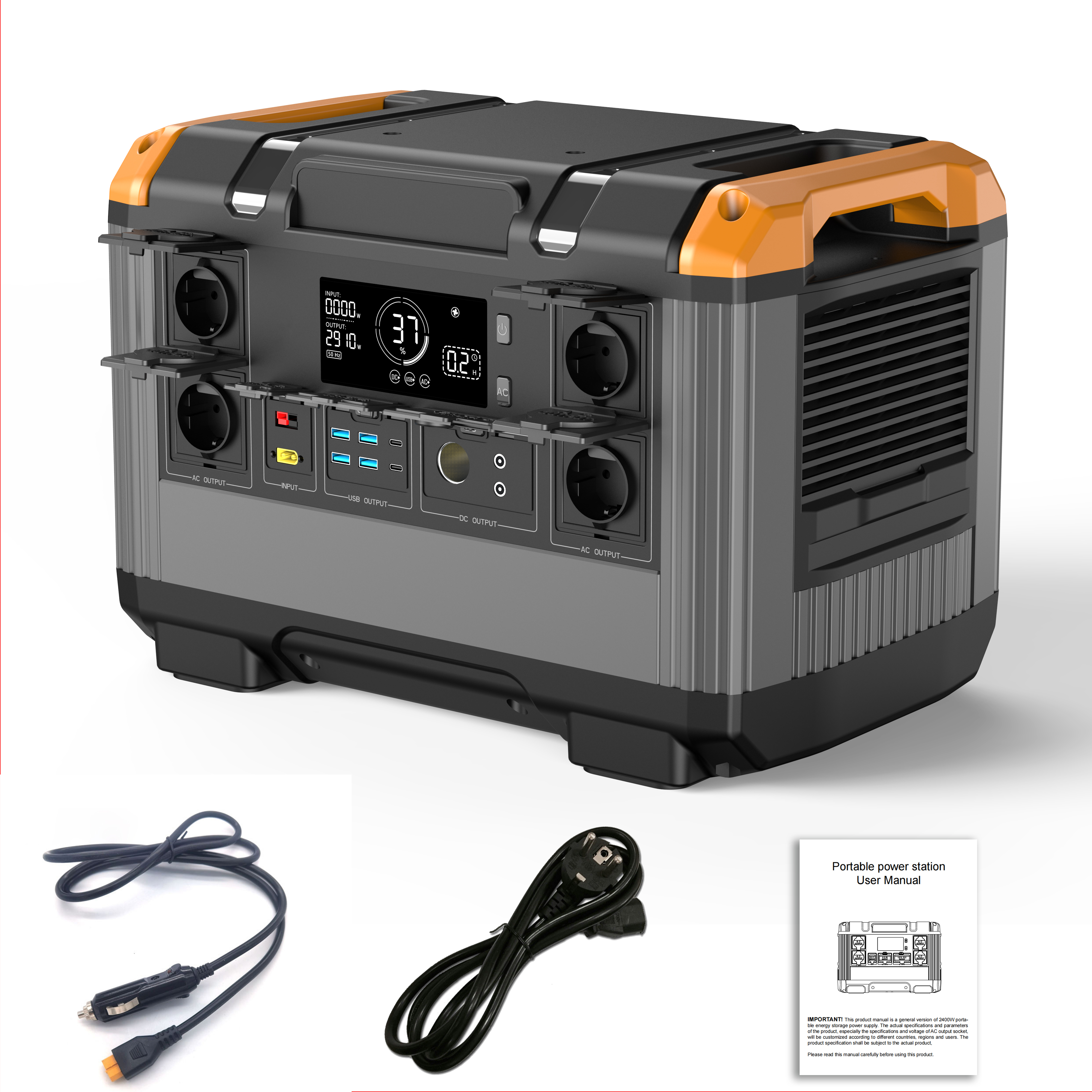 XZZENERGY 2400W Portable Power Station,Solar Generator with Fast Charging Quiet Generator for Home & Backup &Camping Outdoor Adventures & RV Use