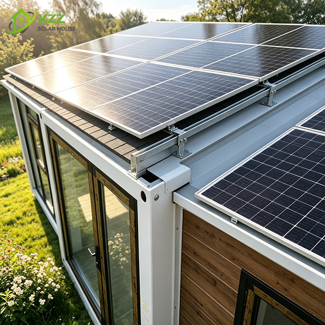 Solar Ready Portable Prefab Expandable Container Foldable Tiny Home Luxury 20ft Prefabricated House Complete Set Off Grid Living Solution Solar Energy System Container House