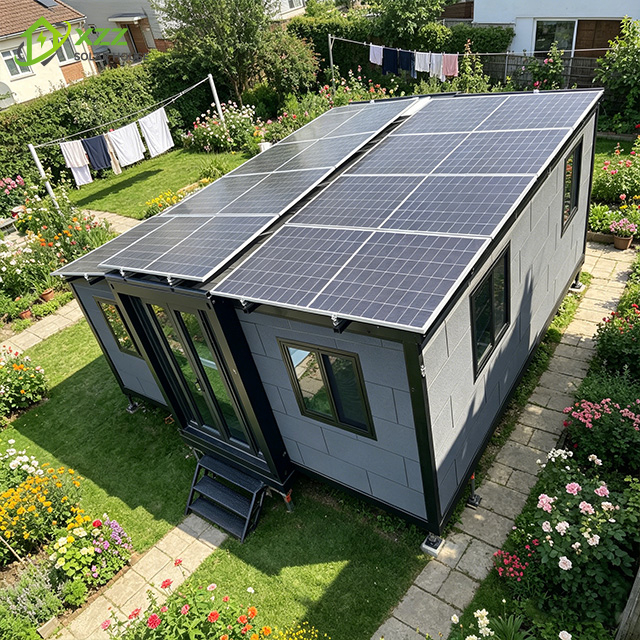 XZZENERGY Solar Energy 100% totally Off-Grid 20ft Prefab Modular Expandable Container House with 2bedrooms,kitchen and bathroom solar energy included.30kwh Power perday