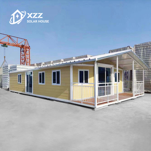 XZZENERGY 40ft Prefab Modular Expandable Container House 100% Off-grid with 2bedrooms,kitchen And Bathroom Solar Energy Included.64kwh Power Perday