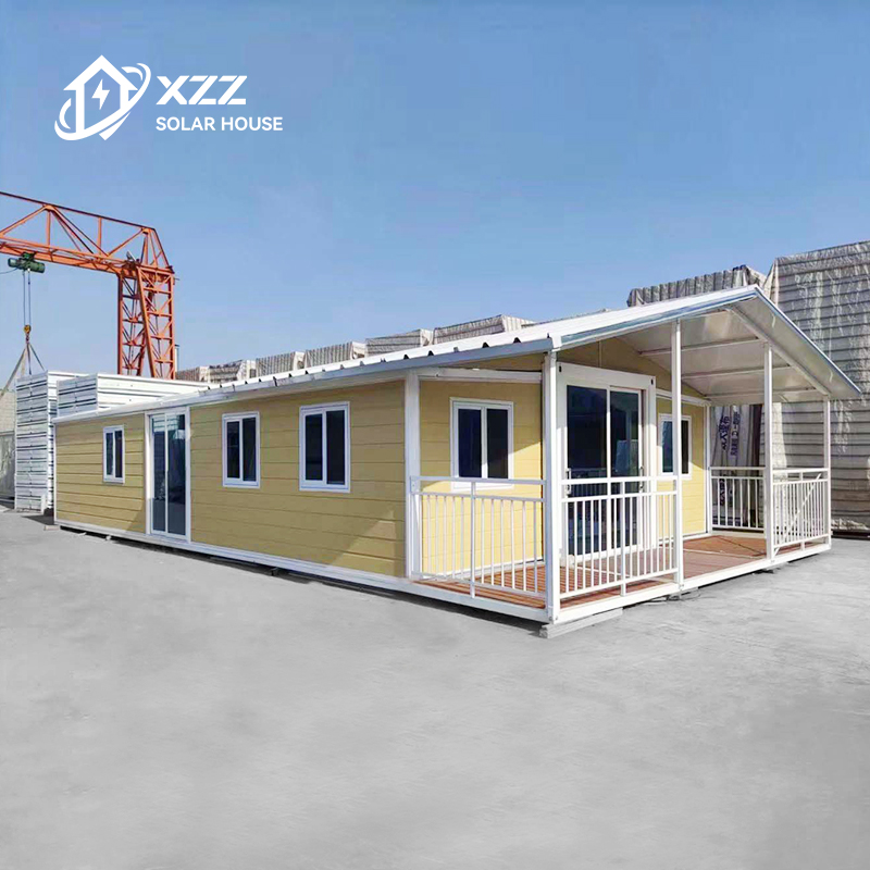 XZZENERGY 40ft Prefab Modular Expandable Container House 100% Off-grid with 2bedrooms,kitchen And Bathroom Solar Energy Included.64kwh Power Perday