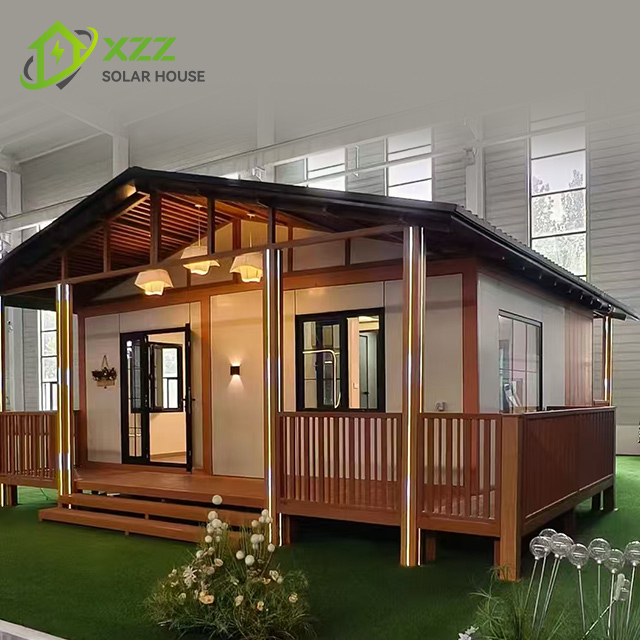 XZZENERGY 20ft Prefab Modular Expandable Container House 100% Off-grid with porch 2bedrooms,kitchen And Bathroom Solar Energy Included.32kwh Power Perday
