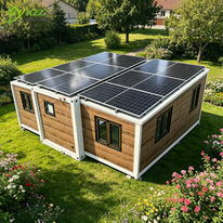 XZZENERGY Off-Grid 20ft Prefab Modular Expandable Container House Factory Sell Directly with 3bedrooms,kitchen and bathroom solar energy included.60kwh solar solutions