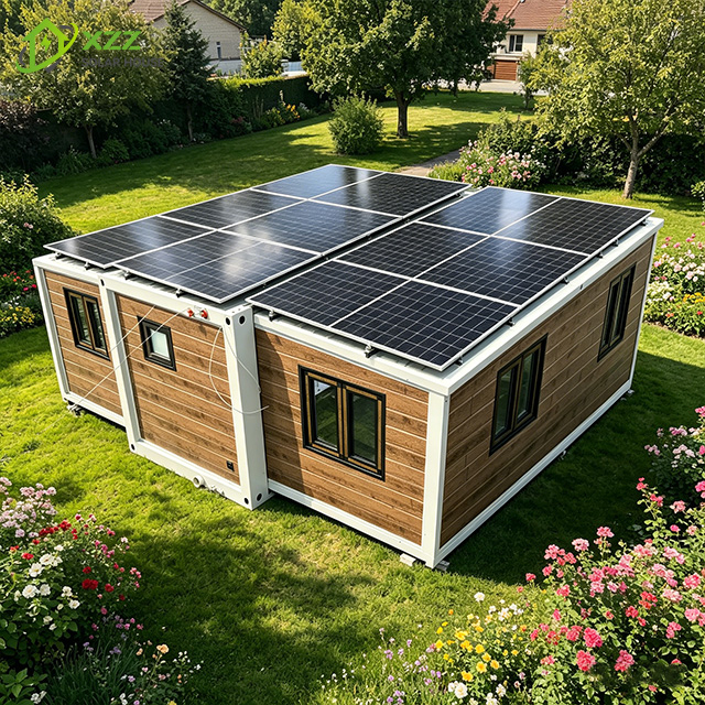 XZZENERGY Off-Grid 20ft Prefab Modular Expandable Container House Factory Sell Directly with 3bedrooms,kitchen and bathroom solar energy included.60kwh solar solutions