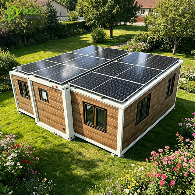 XZZENERGY Off-Grid 20ft Prefab Modular Expandable Container House Factory Sell Directly with 3bedrooms,kitchen and bathroom solar energy included.60kwh solar solutions