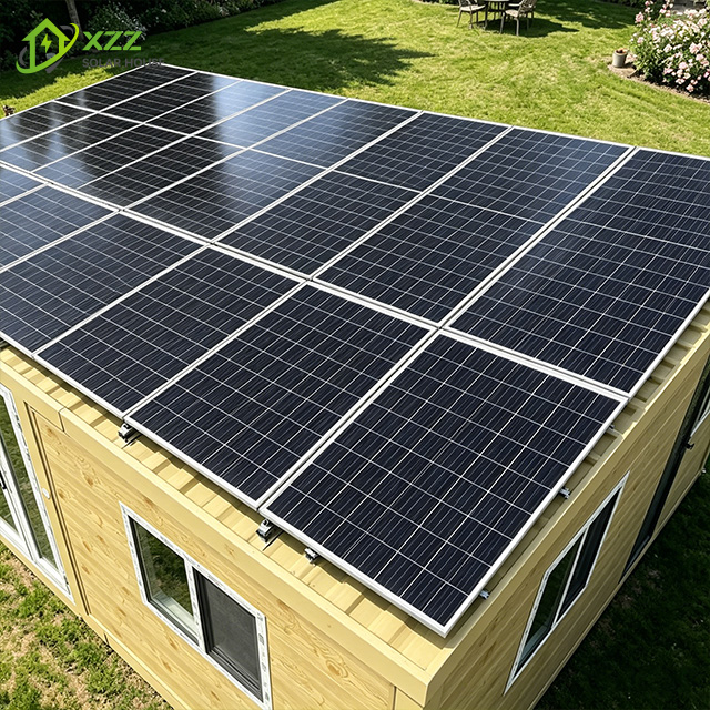 XZZENERGY Off-Grid 20ft Prefab Modular Expandable Container House with Solar Energy 32KWH And EV Charger,Make Power Easily And Green Power