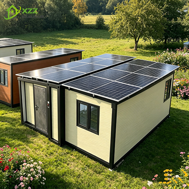 XZZENERGY Off-Grid 20ft Prefab Modular Expandable Container House Factory Sell Directly with 3bedrooms,kitchen and bathroom solar energy included.60kwh solar solutions