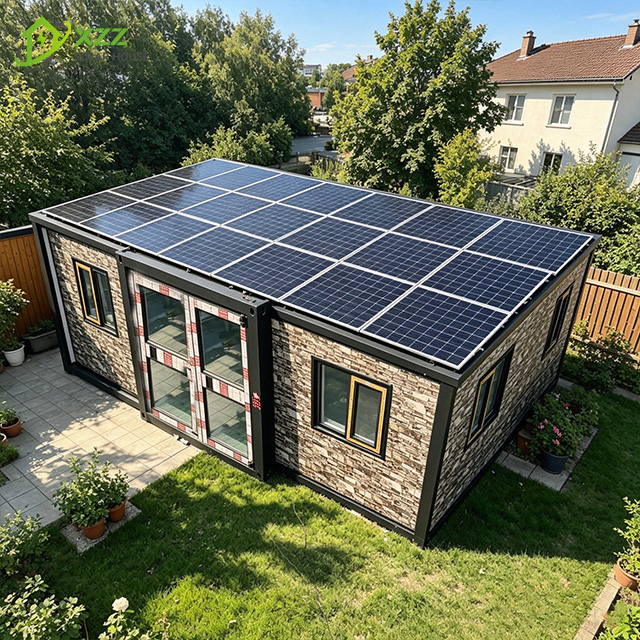 Solar Ready Portable Prefab Expandable Container Foldable Tiny Home Luxury 20ft Prefabricated House Complete Set Off Grid Living Solution Solar Energy System Container House