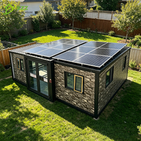 XZZENERGY Off-Grid 20ft Prefab Modular Expandable Container House Factory Sell Directly with 3bedrooms,kitchen and bathroom solar energy included.60kwh solar solutions
