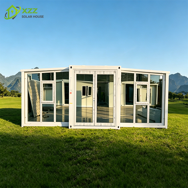 XZZENERGY Solar Energy 100% totally Off-Grid 20ft Prefab Modular Expandable Container House with 2bedrooms,kitchen and bathroom solar energy included.30kwh Power perday